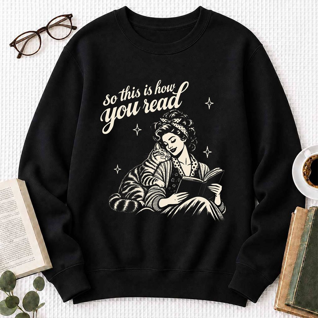 How You Read American Shorthair Printed Sweatshirt | Cat Lover Gift Black
