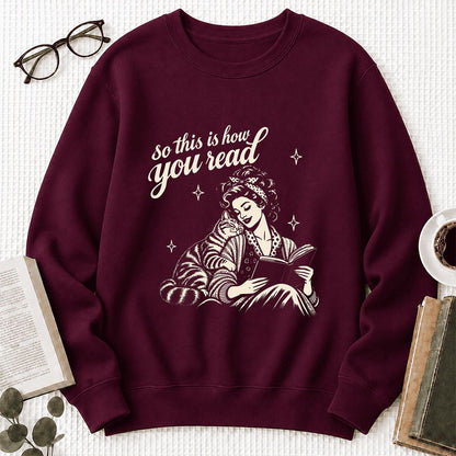 How You Read American Shorthair Printed Sweatshirt | Cat Lover Gift Maroon