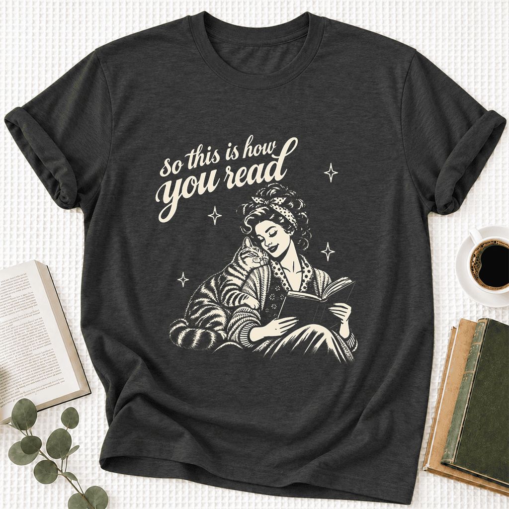 How You Read American Shorthair Ultra-Soft Cotton T-Shirt | Cat Lover Gift Dark Grey Heather