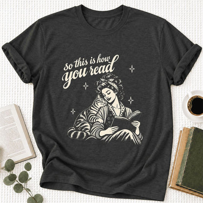How You Read American Shorthair Ultra-Soft Cotton T-Shirt | Cat Lover Gift Dark Grey Heather