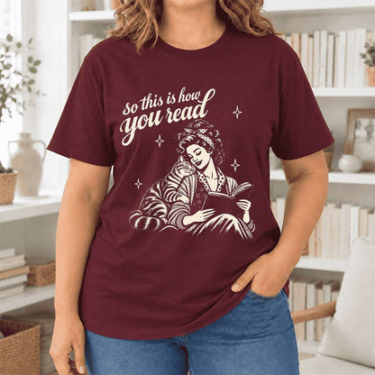 How You Read American Shorthair Ultra-Soft Cotton T-Shirt | Cat Lover Gift Maroon