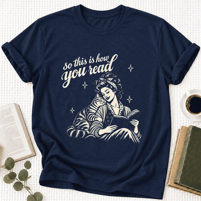 How You Read American Shorthair Ultra-Soft Cotton T-Shirt | Cat Lover Gift Navy