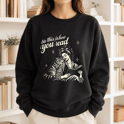 How You Read Exotic Shorthair Printed Sweatshirt | Cat Lover Gift Black