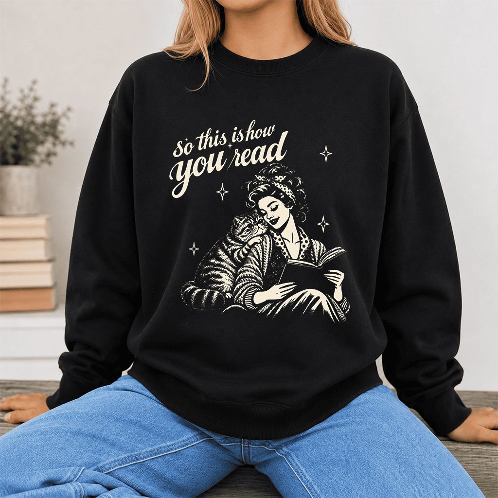 How You Read Exotic Shorthair Printed Sweatshirt | Cat Lover Gift Black