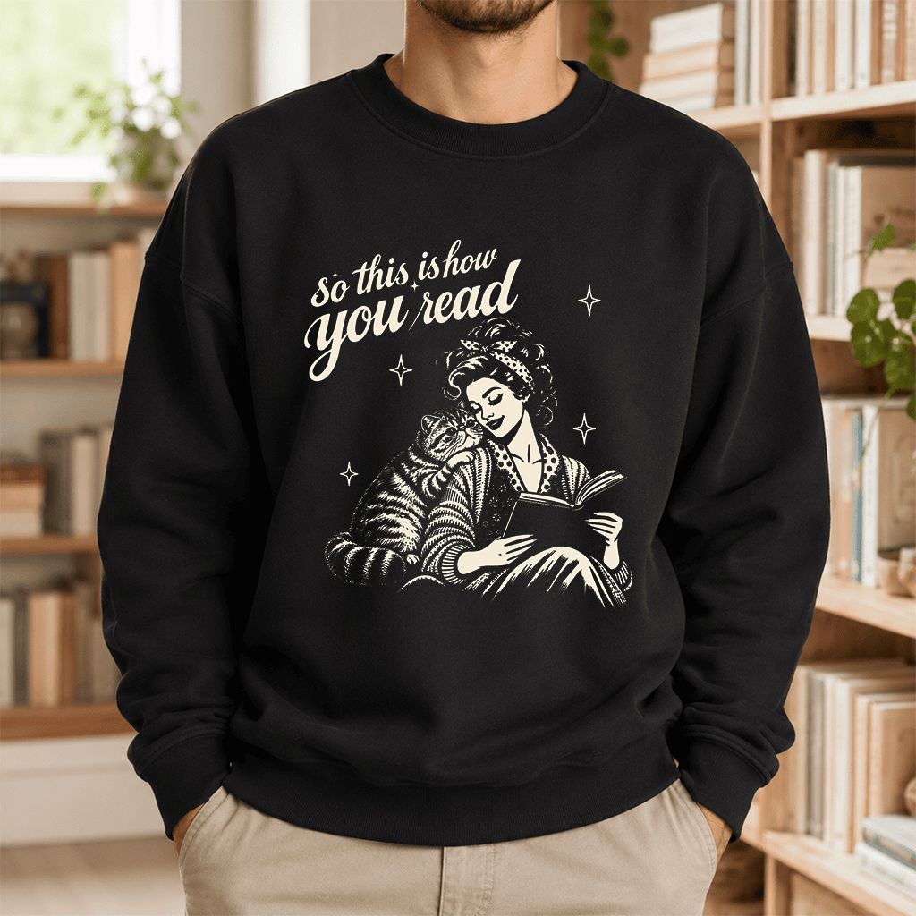 How You Read Exotic Shorthair Printed Sweatshirt | Cat Lover Gift Black