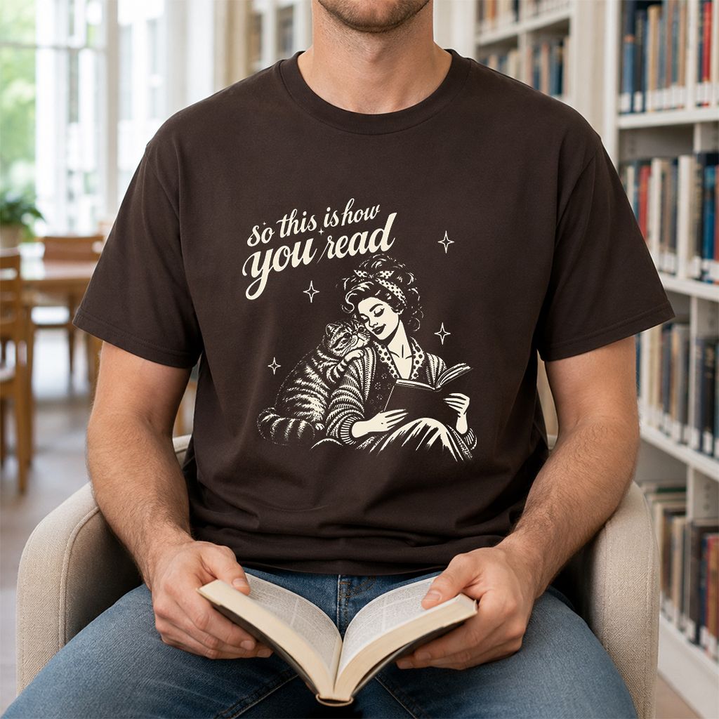 How You Read Exotic Shorthair Printed T-Shirt | Cat Lover Gift Dark Chocolate