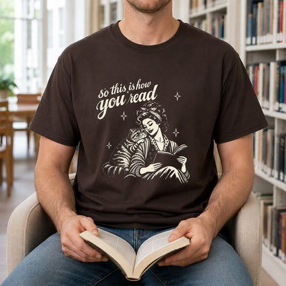 How You Read Exotic Shorthair Printed T-Shirt | Cat Lover Gift Dark Chocolate
