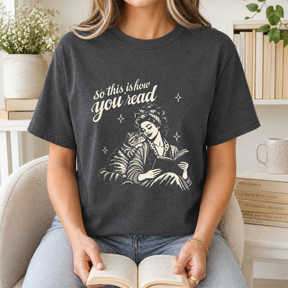 How You Read Exotic Shorthair Printed T-Shirt | Cat Lover Gift Dark Heather