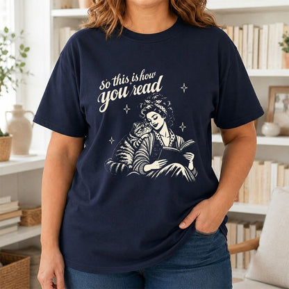 How You Read Exotic Shorthair Printed T-Shirt | Cat Lover Gift Navy