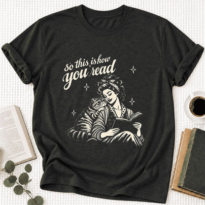 So This Is How You Read Exotic Shorthair Ultra-Soft Cotton T-Shirt | Reader Gift Black Heather
