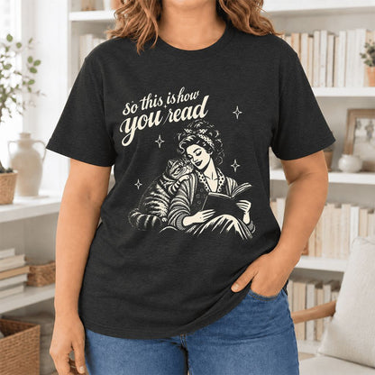 So This Is How You Read Exotic Shorthair Ultra-Soft Cotton T-Shirt | Reader Gift Black Heather