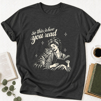 So This Is How You Read Exotic Shorthair Ultra-Soft Cotton T-Shirt | Reader Gift Dark Grey Heather