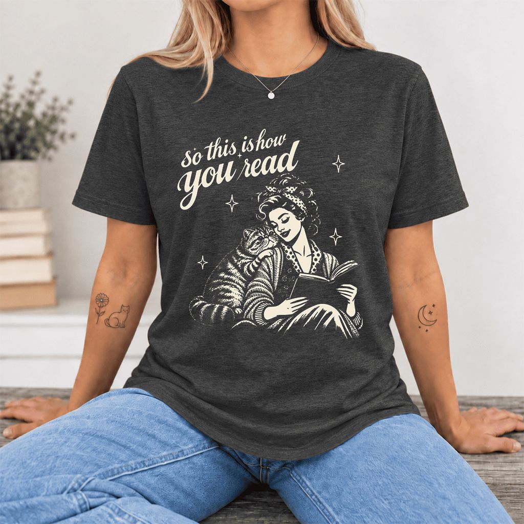 So This Is How You Read Exotic Shorthair Ultra-Soft Cotton T-Shirt | Reader Gift Dark Grey Heather