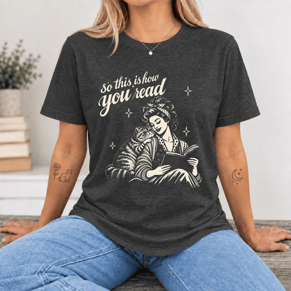 So This Is How You Read Exotic Shorthair Ultra-Soft Cotton T-Shirt | Reader Gift Dark Grey Heather