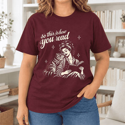 So This Is How You Read Exotic Shorthair Ultra-Soft Cotton T-Shirt | Reader Gift Maroon
