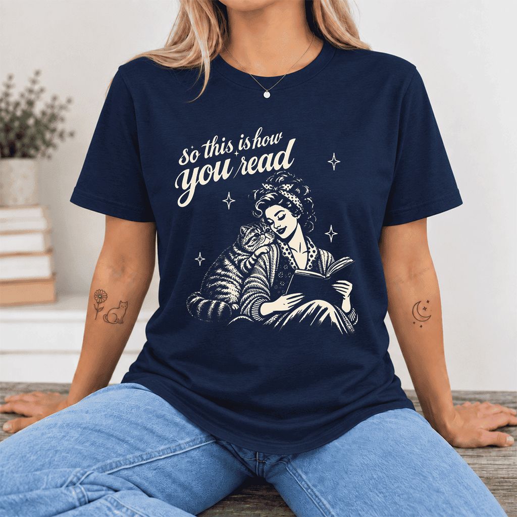 So This Is How You Read Exotic Shorthair Ultra-Soft Cotton T-Shirt | Reader Gift Navy
