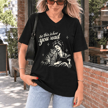 How You Read Exotic Shorthair Ultra-Soft V-Neck | Cat Lover Gift Black