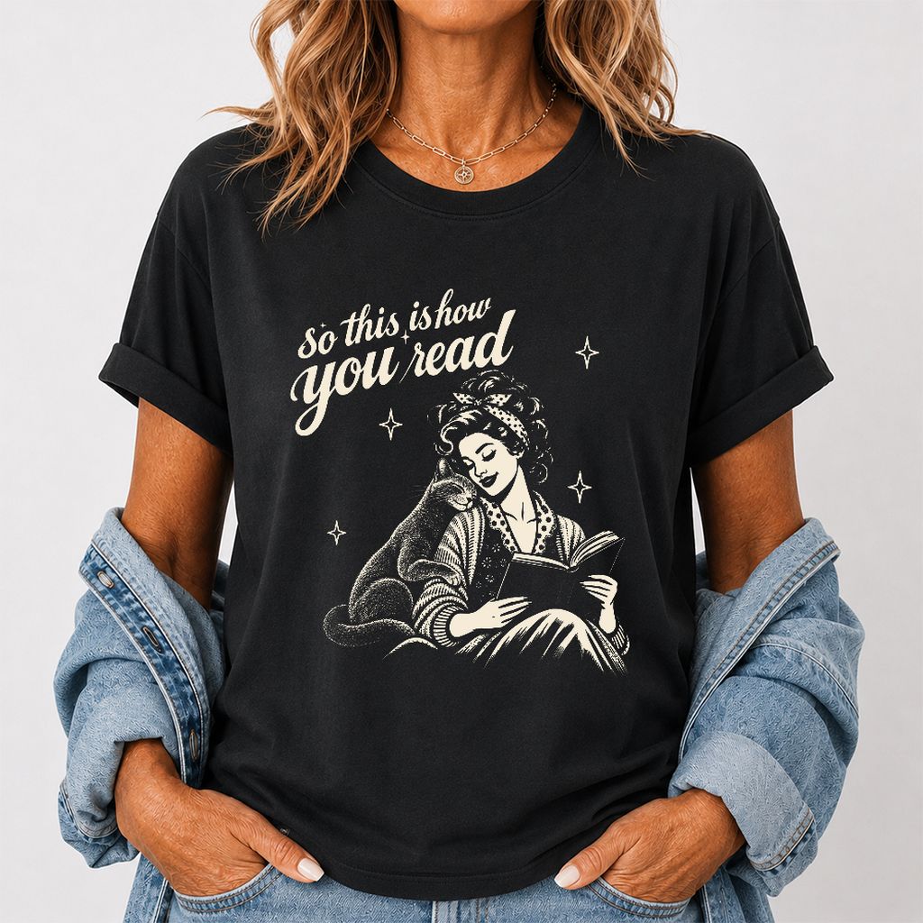 How You Read Russian Blue Printed T-Shirt | Cat Lover Reader Gift Black
