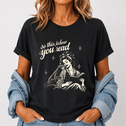 How You Read Russian Blue Printed T-Shirt | Cat Lover Reader Gift Black