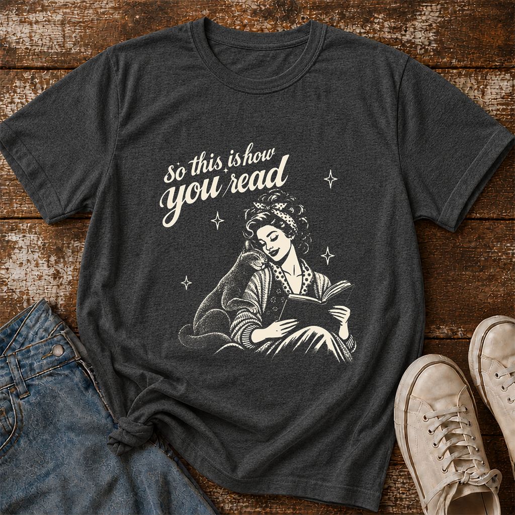 How You Read Russian Blue Printed T-Shirt | Cat Lover Reader Gift Dark Heather