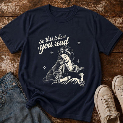 How You Read Russian Blue Printed T-Shirt | Cat Lover Reader Gift Navy
