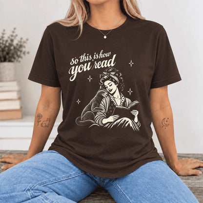So This Is How You Read Russian Blue Ultra-Soft Cotton T-Shirt | Reader Gift Brown