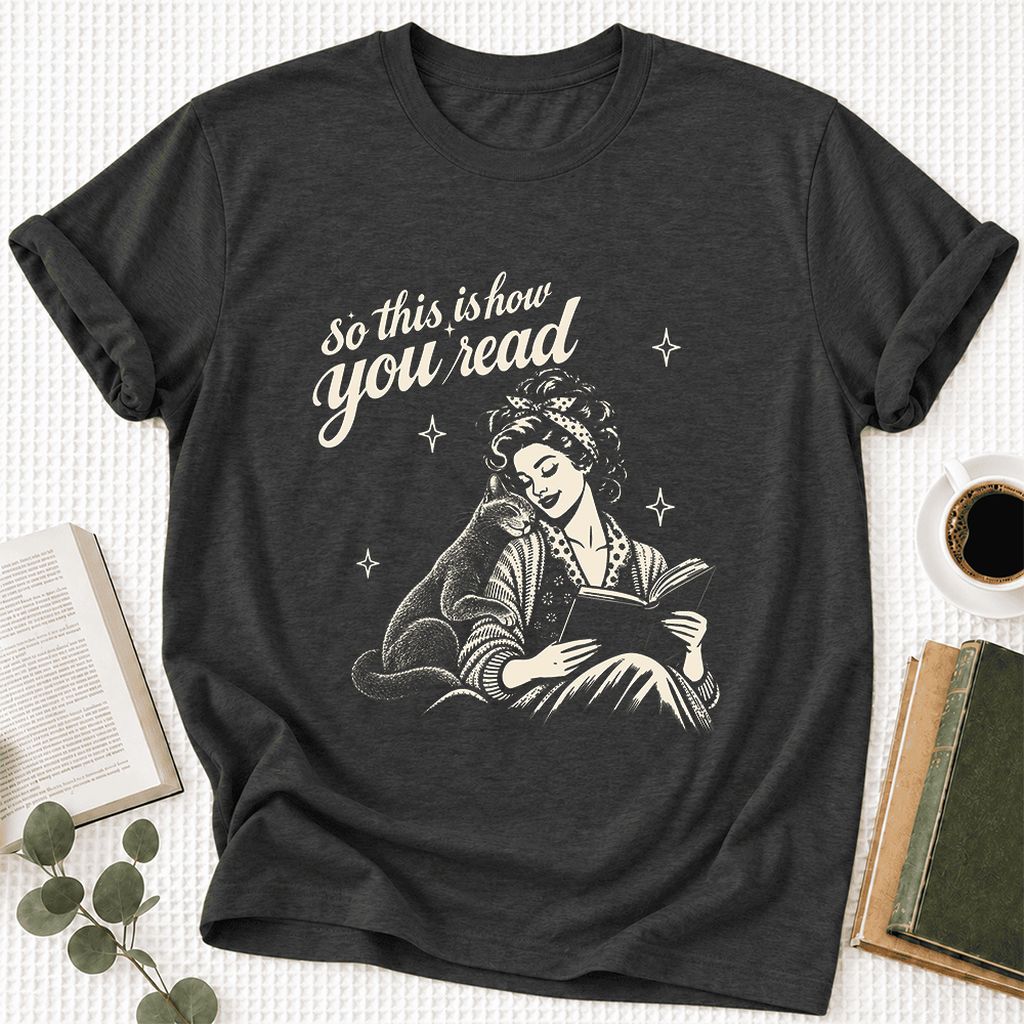 So This Is How You Read Russian Blue Ultra-Soft Cotton T-Shirt | Reader Gift Dark Grey Heather