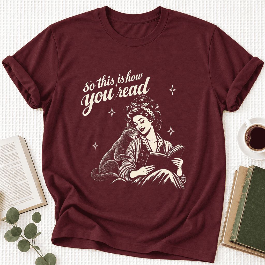So This Is How You Read Russian Blue Ultra-Soft Cotton T-Shirt | Reader Gift Maroon