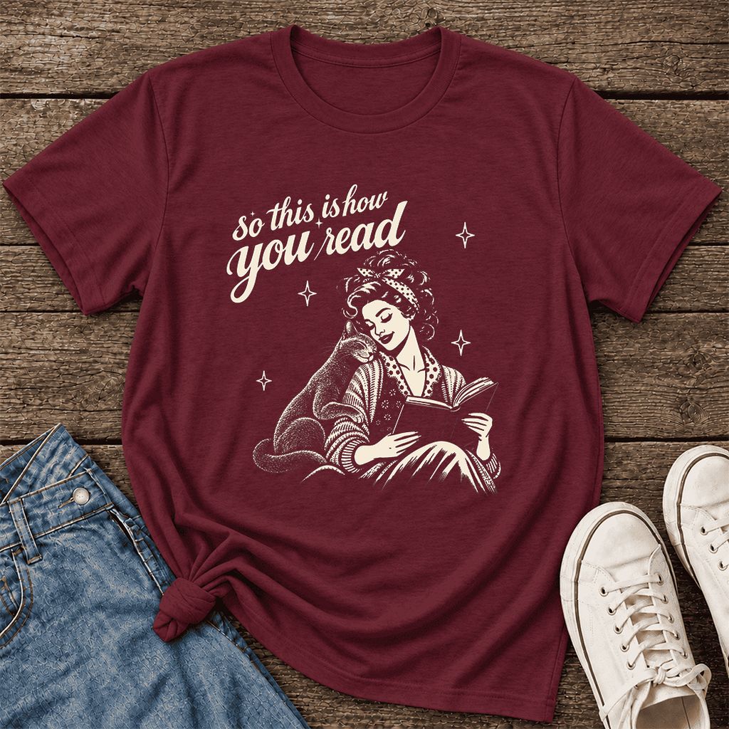 So This Is How You Read Russian Blue Ultra-Soft Cotton T-Shirt | Reader Gift Maroon