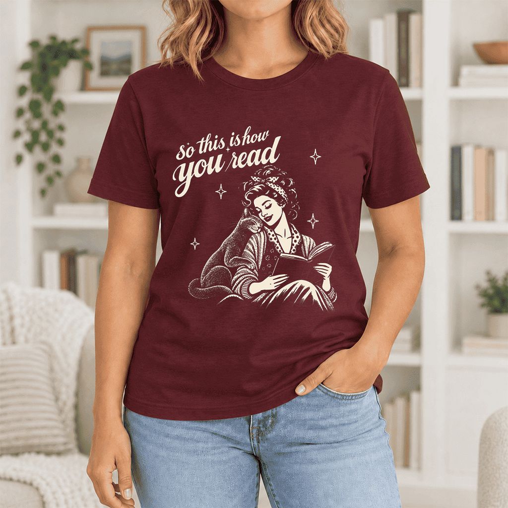So This Is How You Read Russian Blue Ultra-Soft Cotton T-Shirt | Reader Gift Maroon