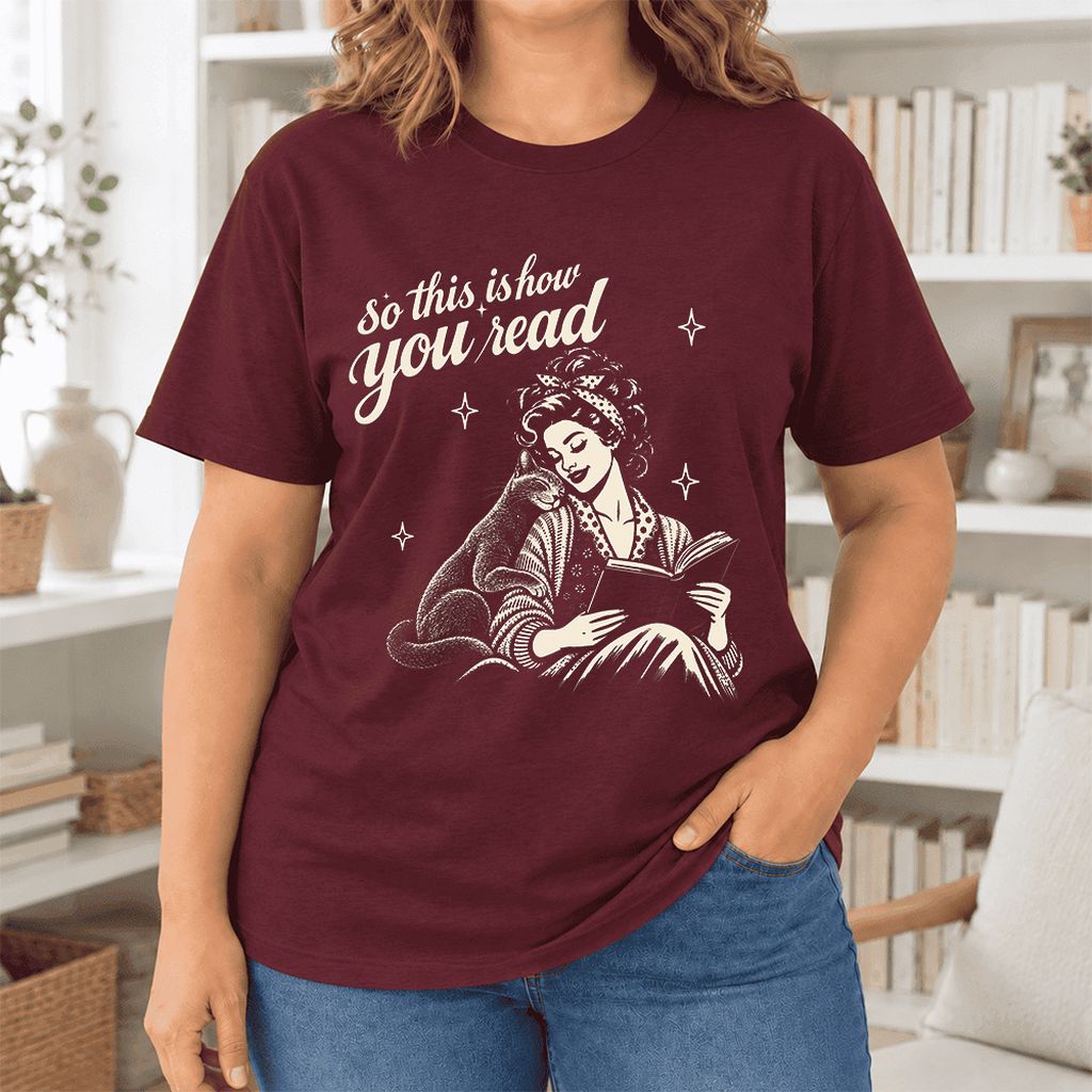 So This Is How You Read Russian Blue Ultra-Soft Cotton T-Shirt | Reader Gift Maroon