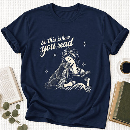 So This Is How You Read Russian Blue Ultra-Soft Cotton T-Shirt | Reader Gift Navy