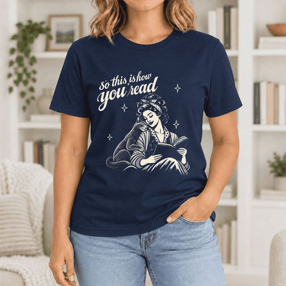 So This Is How You Read Russian Blue Ultra-Soft Cotton T-Shirt | Reader Gift Navy