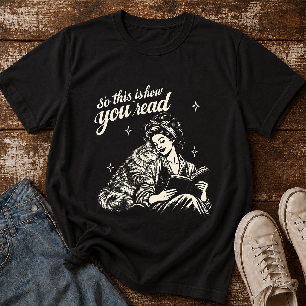 How You Read Siberian Printed T-Shirt | Cat Lover Reader Gift Black