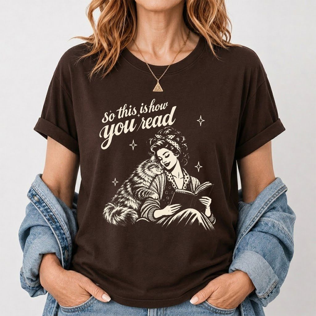 How You Read Siberian Printed T-Shirt | Cat Lover Reader Gift Dark Chocolate