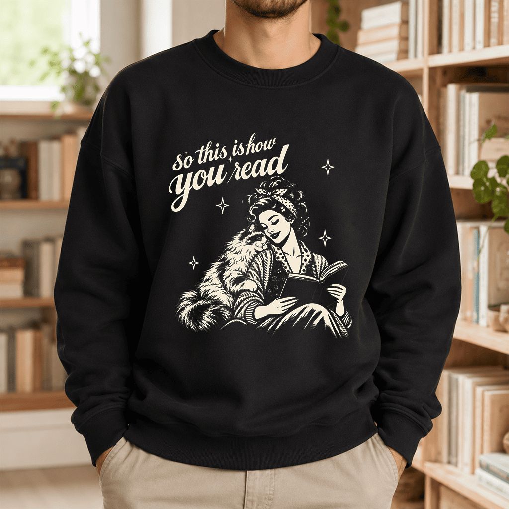How You Read Ragdoll Printed Sweatshirt | Cat Lover Reader Gift Black
