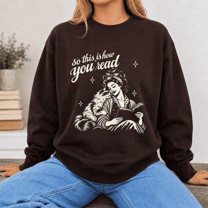 How You Read Ragdoll Printed Sweatshirt | Cat Lover Reader Gift Dark Chocolate