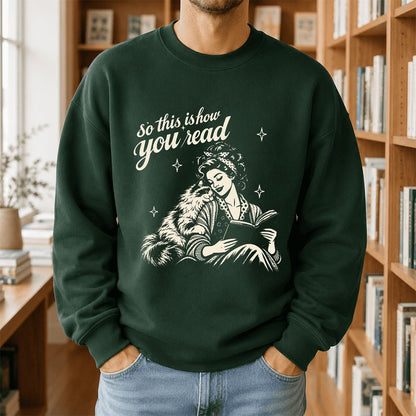 How You Read Ragdoll Printed Sweatshirt | Cat Lover Reader Gift Forest Green