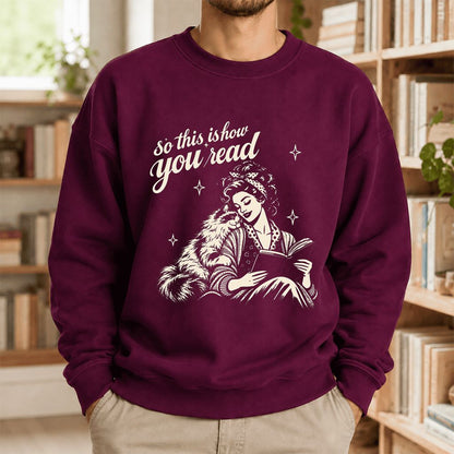 How You Read Ragdoll Printed Sweatshirt | Cat Lover Reader Gift Maroon