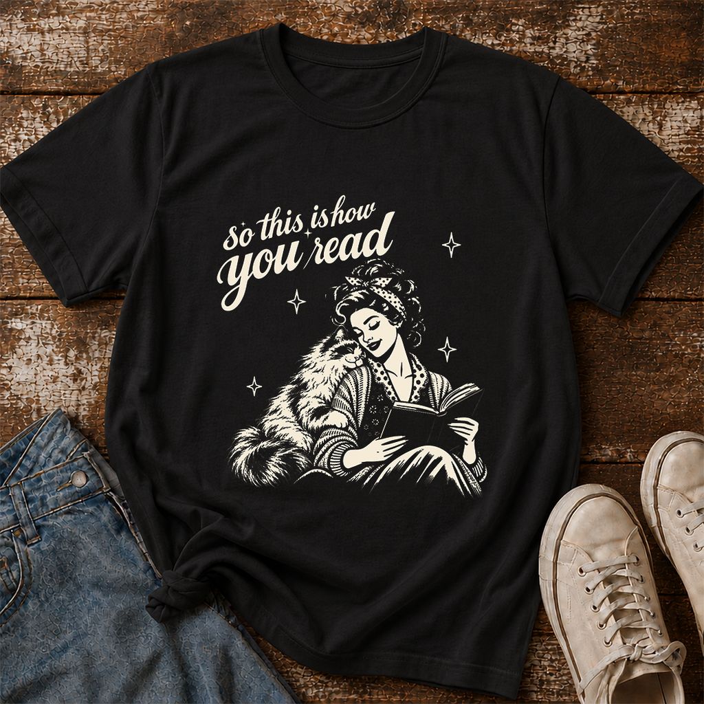 How You Read Ragdoll Printed T-Shirt | Cat Lover Reader Gift Black