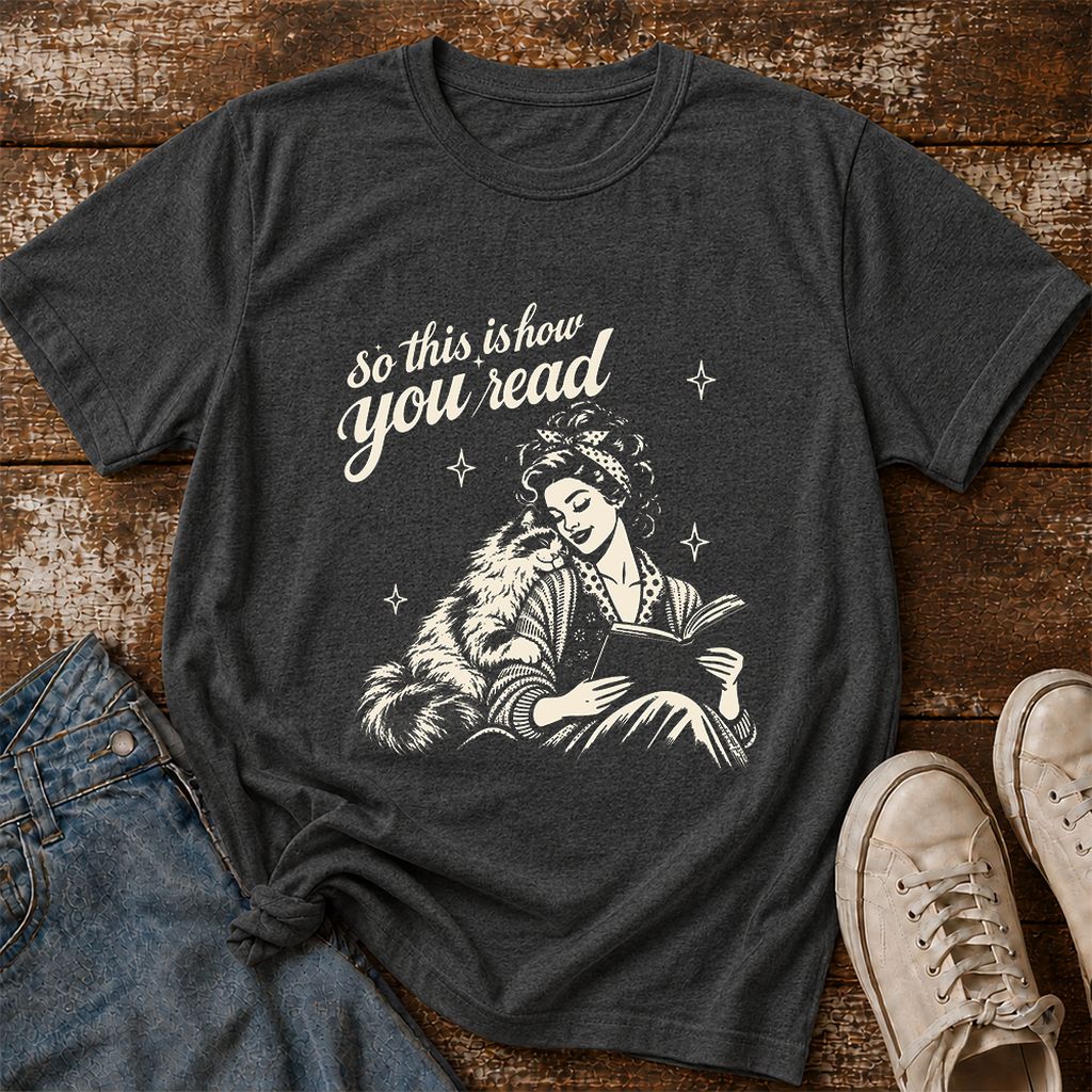 How You Read Ragdoll Printed T-Shirt | Cat Lover Reader Gift Dark Heather