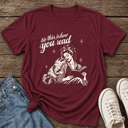 So This Is How You Read Ragdoll Ultra-Soft Cotton T-Shirt | Reader Gift Maroon