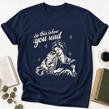 So This Is How You Read Ragdoll Ultra-Soft Cotton T-Shirt | Reader Gift Navy