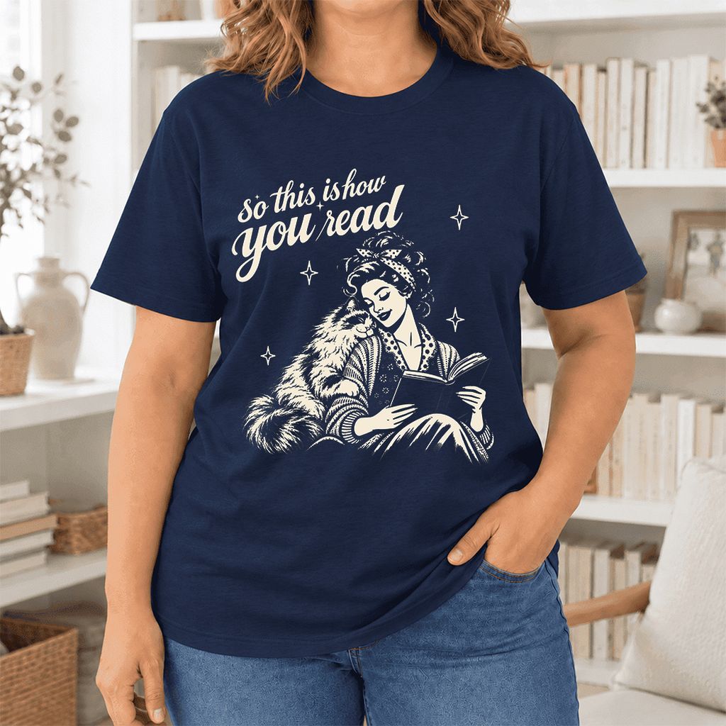 So This Is How You Read Ragdoll Ultra-Soft Cotton T-Shirt | Reader Gift Navy