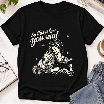 How You Read Ragdoll Ultra-Soft V-Neck | Cat Lover Reader Gift Black