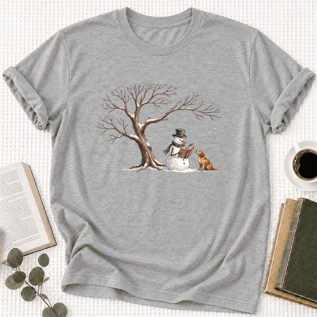 Christmas Storytime Golden Retriever Ultra-Soft Cotton T-Shirt | Reader Gift Athletic Heather