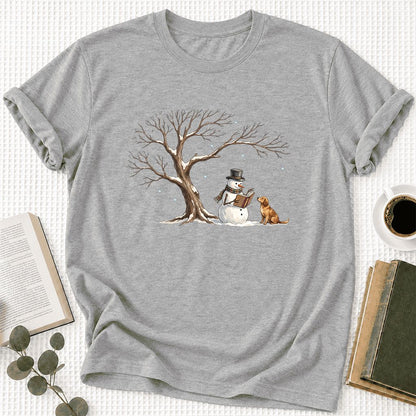 Christmas Storytime Golden Retriever Ultra-Soft Cotton T-Shirt | Reader Gift Athletic Heather