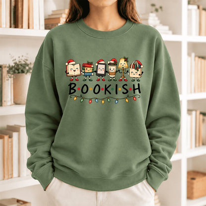 Bookish Things Softstyle Sweatshirt | Christmas Reader Gift Military Green