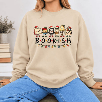 Bookish Things Softstyle Sweatshirt | Christmas Reader Gift Sand
