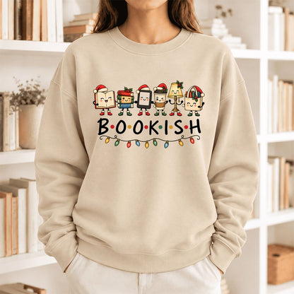 Bookish Things Softstyle Sweatshirt | Christmas Reader Gift Sand